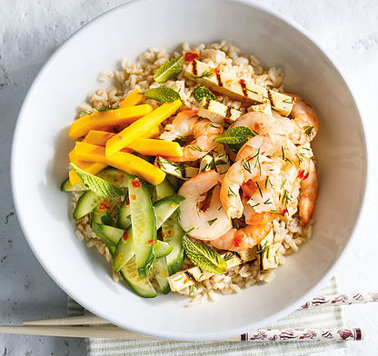 Recette du Riz aux Crevettes et Tofu grillé