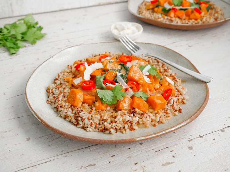 Curry au lait de coco et patate douce