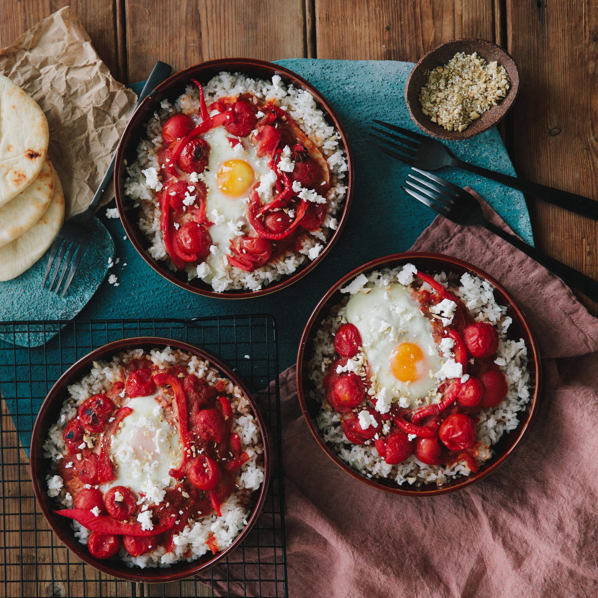 Recette Riz du Moyen-Orient avec piments et oeufs