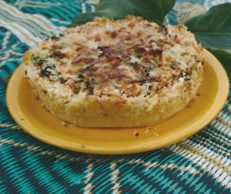 Tarte en croûte de riz aux légumes d'ici