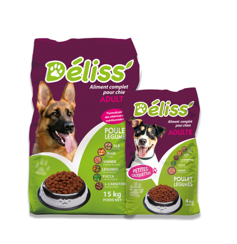 Gamme Déliss' Adulte au Poulet et Légumes Croquettes pour chien